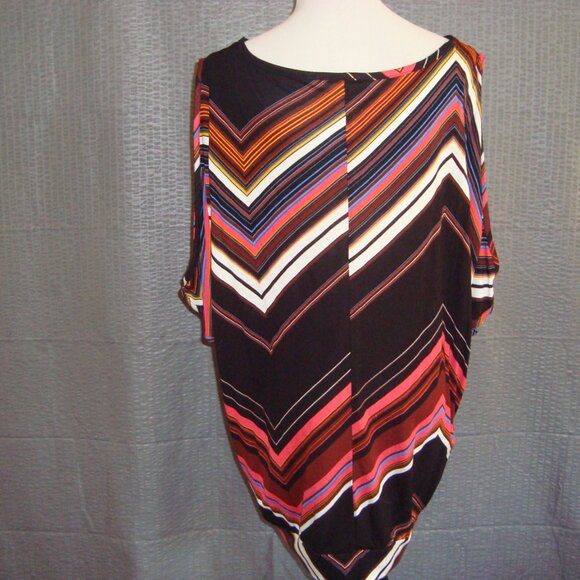 NWOT Lascana for Venus Cold-Shoulder Top Black Multicolor sz L - Picture 5 of 8